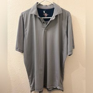 F&G Tech Shirt Mens Large Polo Short Sleeve Stripes Stretch Size L